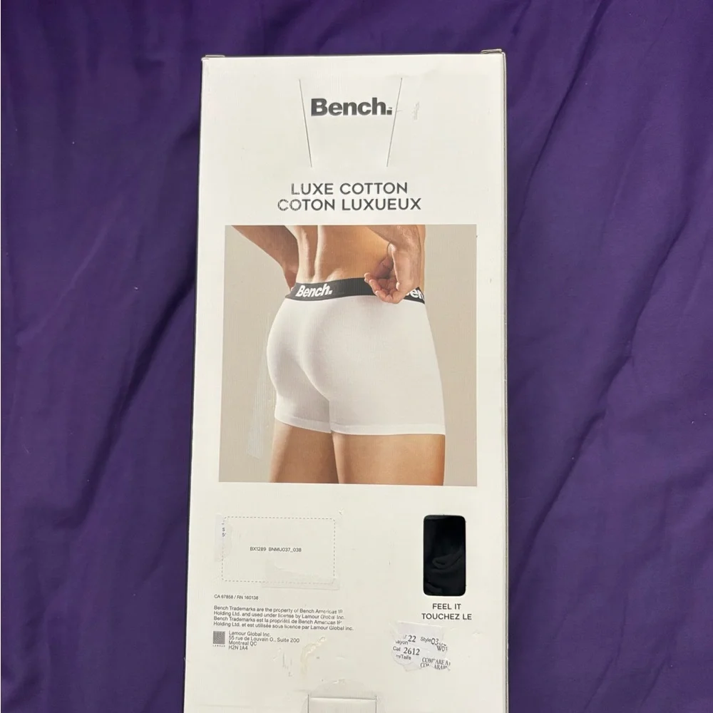 Bench Men's Luxe Cotton Boxer Briefs - White and Black - Picture 2 of 3